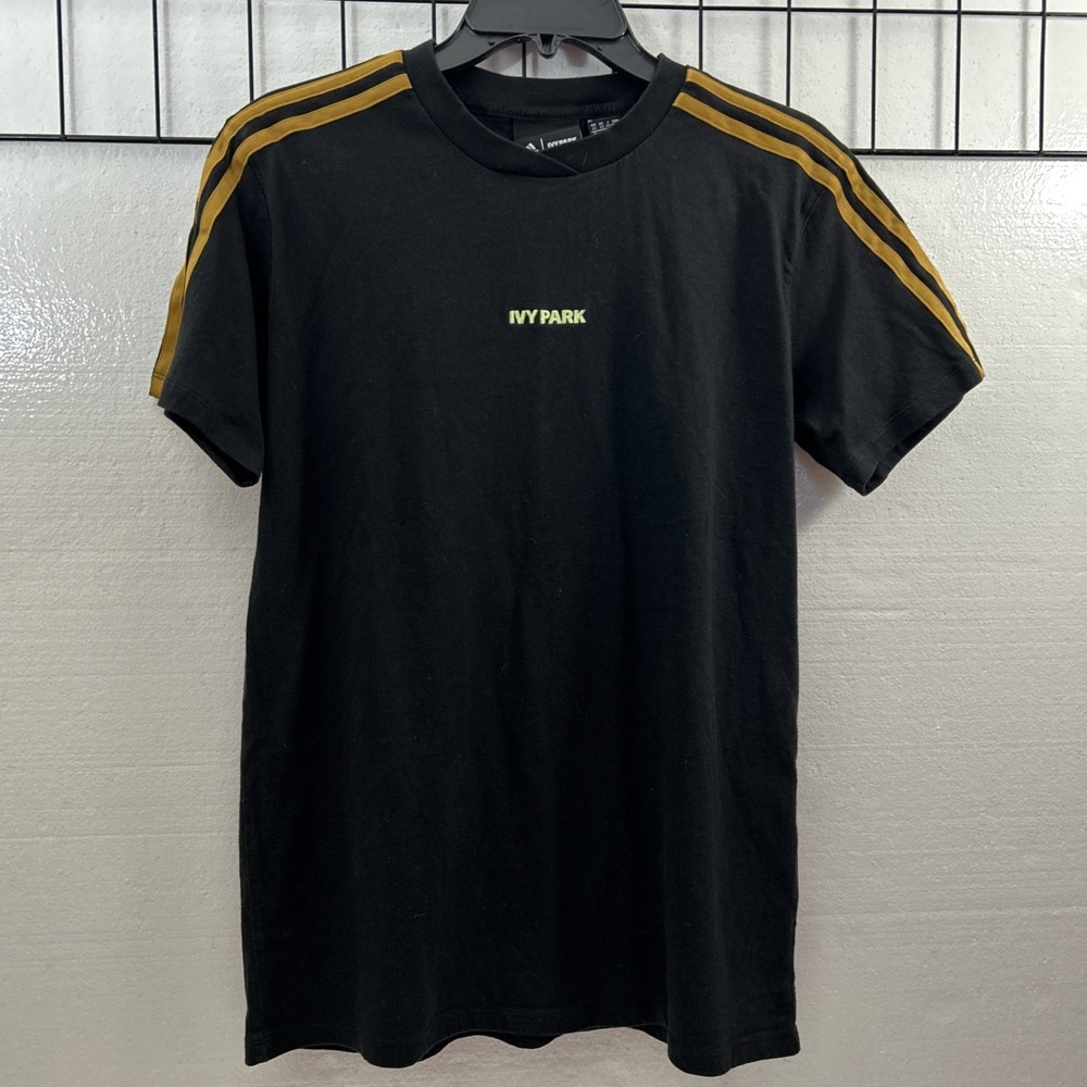 Adidas Ivy‎ Park Shirt Mens XS Black Gold Three Stripes Athletic Tee SKU 60095
